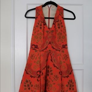 Alice & Olivia Orange Tapestry Dress